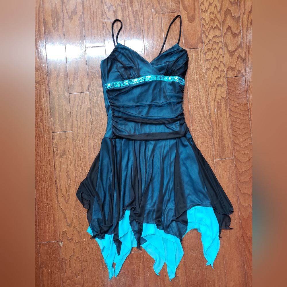 Black and Turquoise formal dress size Small